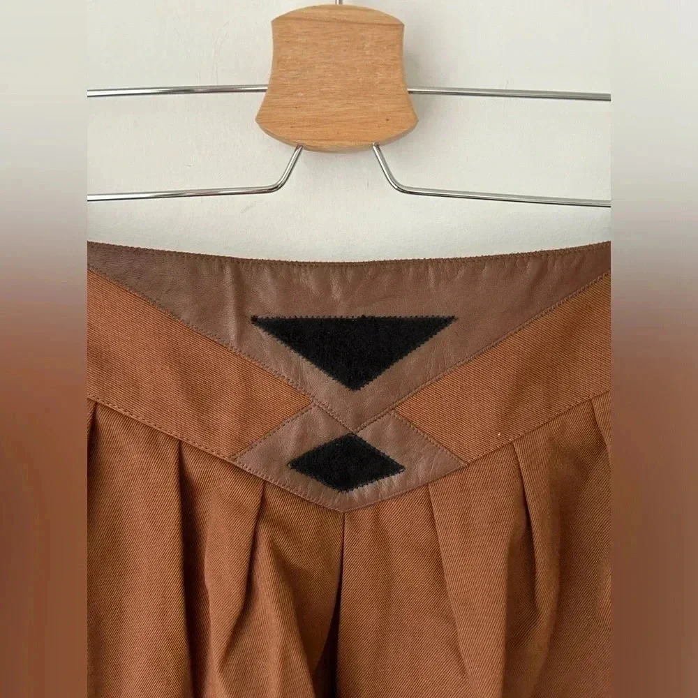 Paco Rabanne high  waisted wool brown skort - Picture 2 of 11